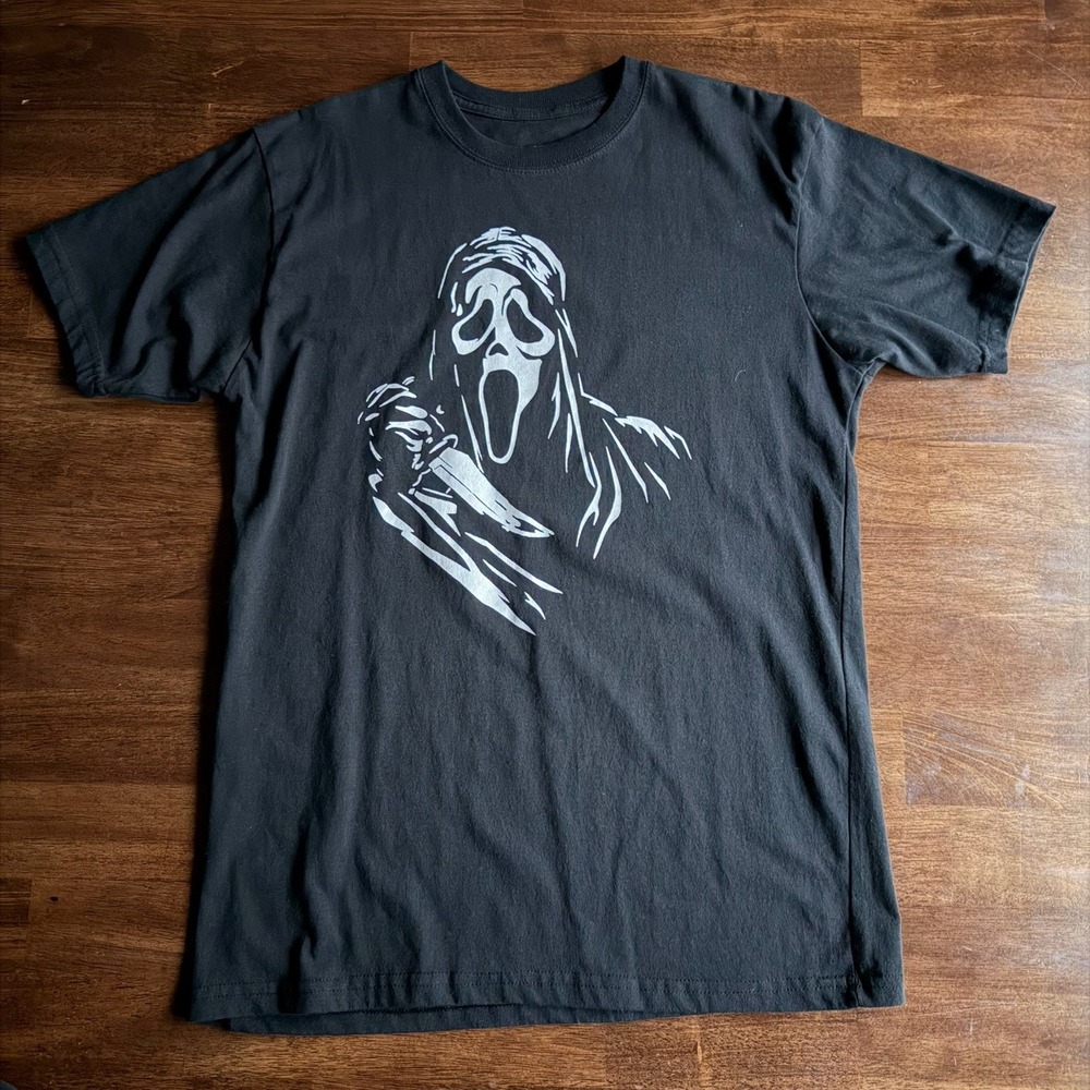 Ghostface Scream Black The Icon Of Halloween T-Shirt Horror Mens Size Medium